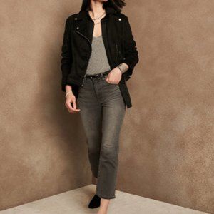 BANANA REPUBLIC FACTORY NWT Cropped Bootcut Jeans Medium Gray Wash Size 12 #0029